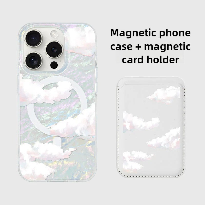 iCraftPro | Cloud & Shell Pattern Magsafe Case for iPhone 12-17 Pro Max, Aesthetic Minimalist Design