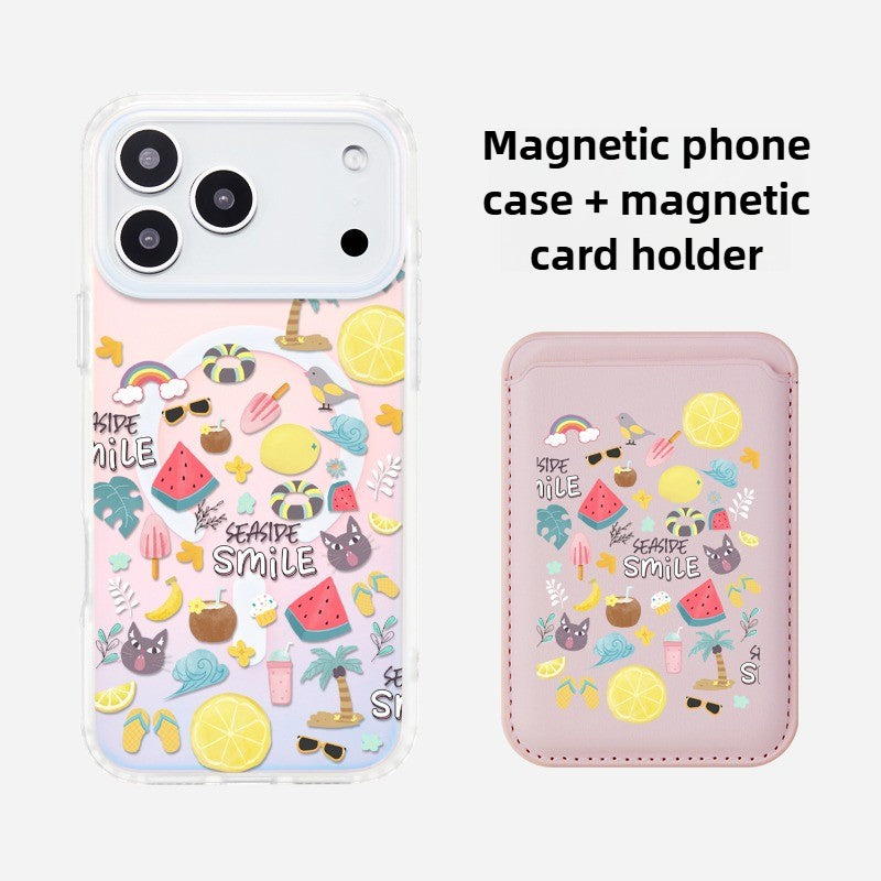 iCraftPro | Holographic Aura MagSafe Case for iPhone 17ProMax 16/15/14 - Creative Design with Trendy Lanyard