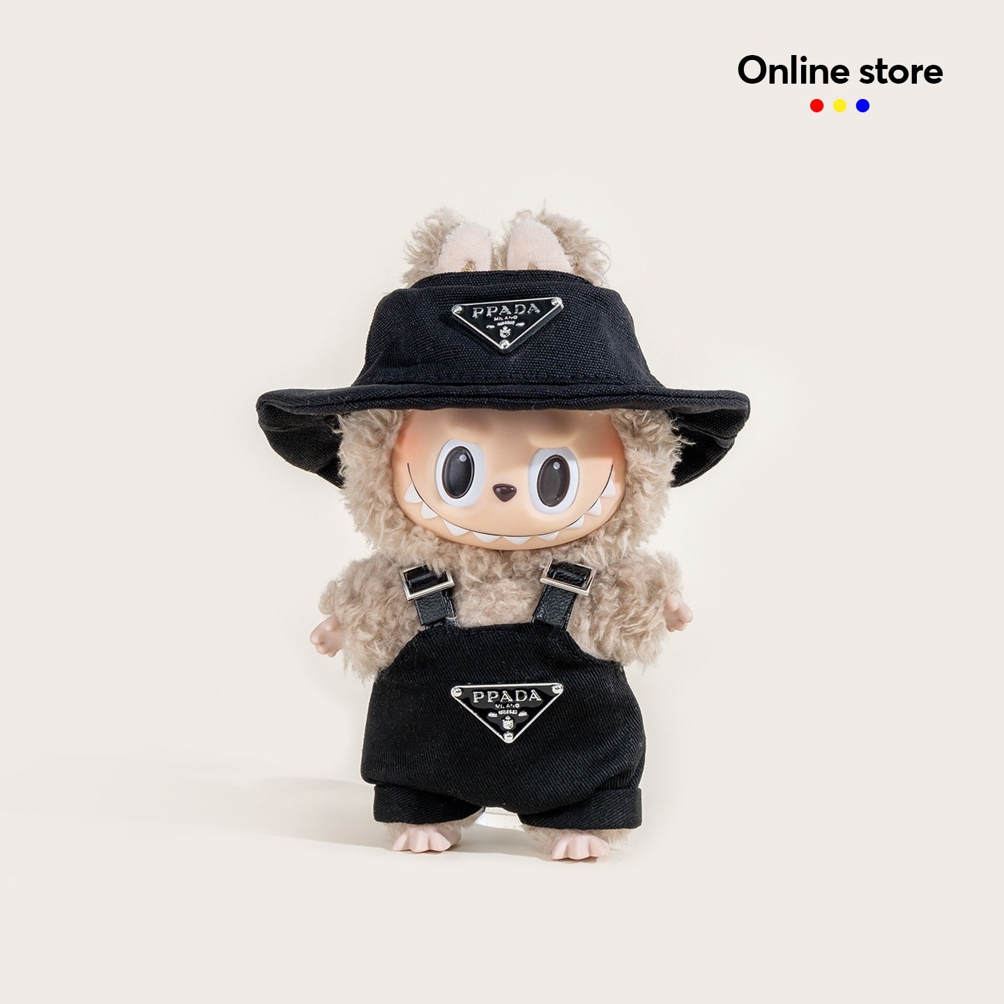 iCraftPro | 17cm Labubu Denim Overalls Outfit Vinyl Blind Box Hanging Doll Clothes Decor