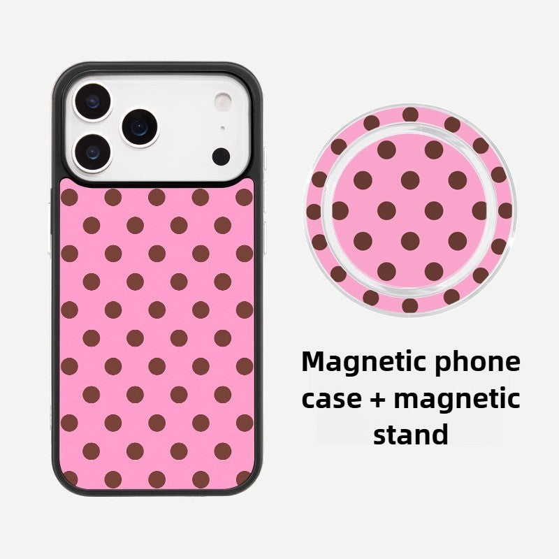 iCraftPro | Matte Magnetic Case with Polka Dot Pattern for iPhone 12/13/14/15/16 Pro/17 Pro Max