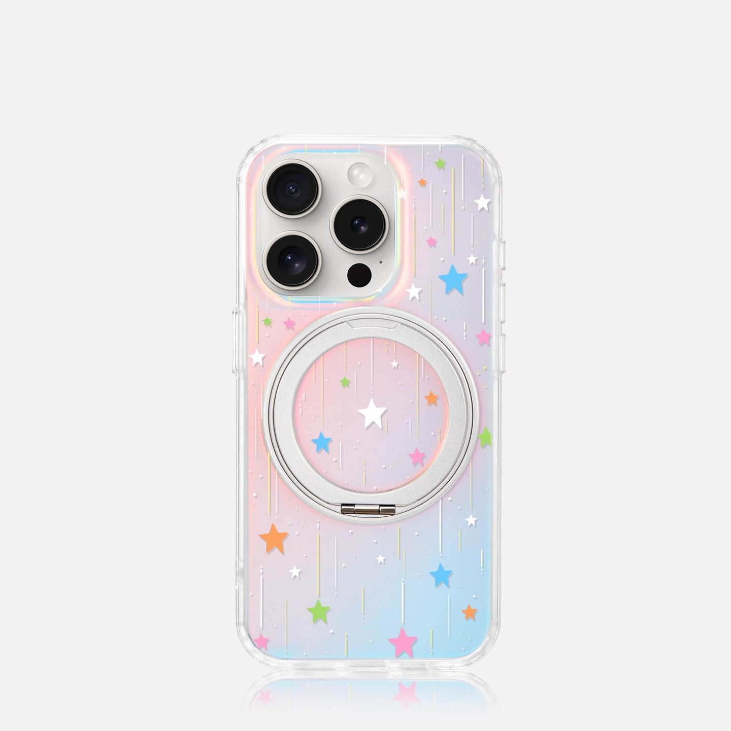 iCraftPro | Magnetic Case with Stand & Holographic Shooting Stars for iPhone 13/14/15/16/17 Pro (Max)