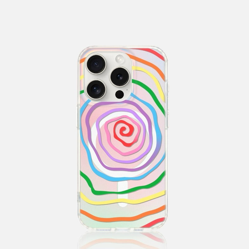 iCraftPro | Artistic Rainbow Case for iPhone 17 Pro Max, Magnetic Holographic with Lanyard