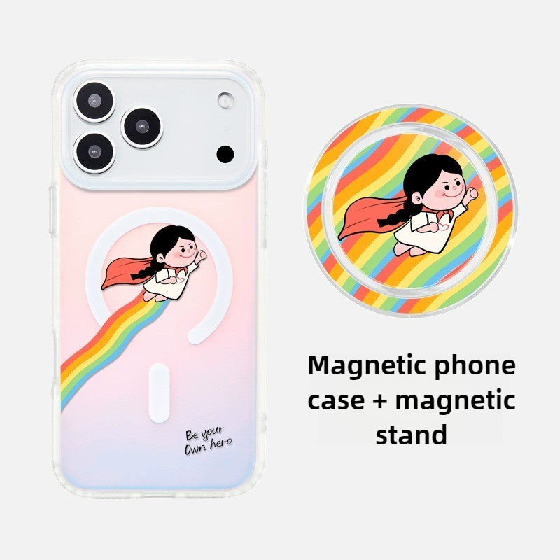 iCraftPro | Gradient Holographic MagSafe Case with Strap for iPhone 12-17 Pro Max