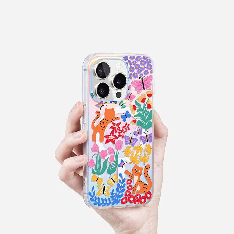 iCraftPro | Magnetic Gradient Case with Original Butterfly Design for iPhone 12/13/14/15/16 Pro/17 Pro Max. Unique & Fresh Style.