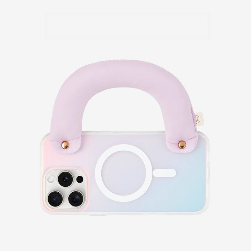 iCraftPro | Magnetic Case with Detachable Wrist Lanyard & Holographic Gradient, Fashionable Summer Design for iPhone 13/14/15/16 Pro Max