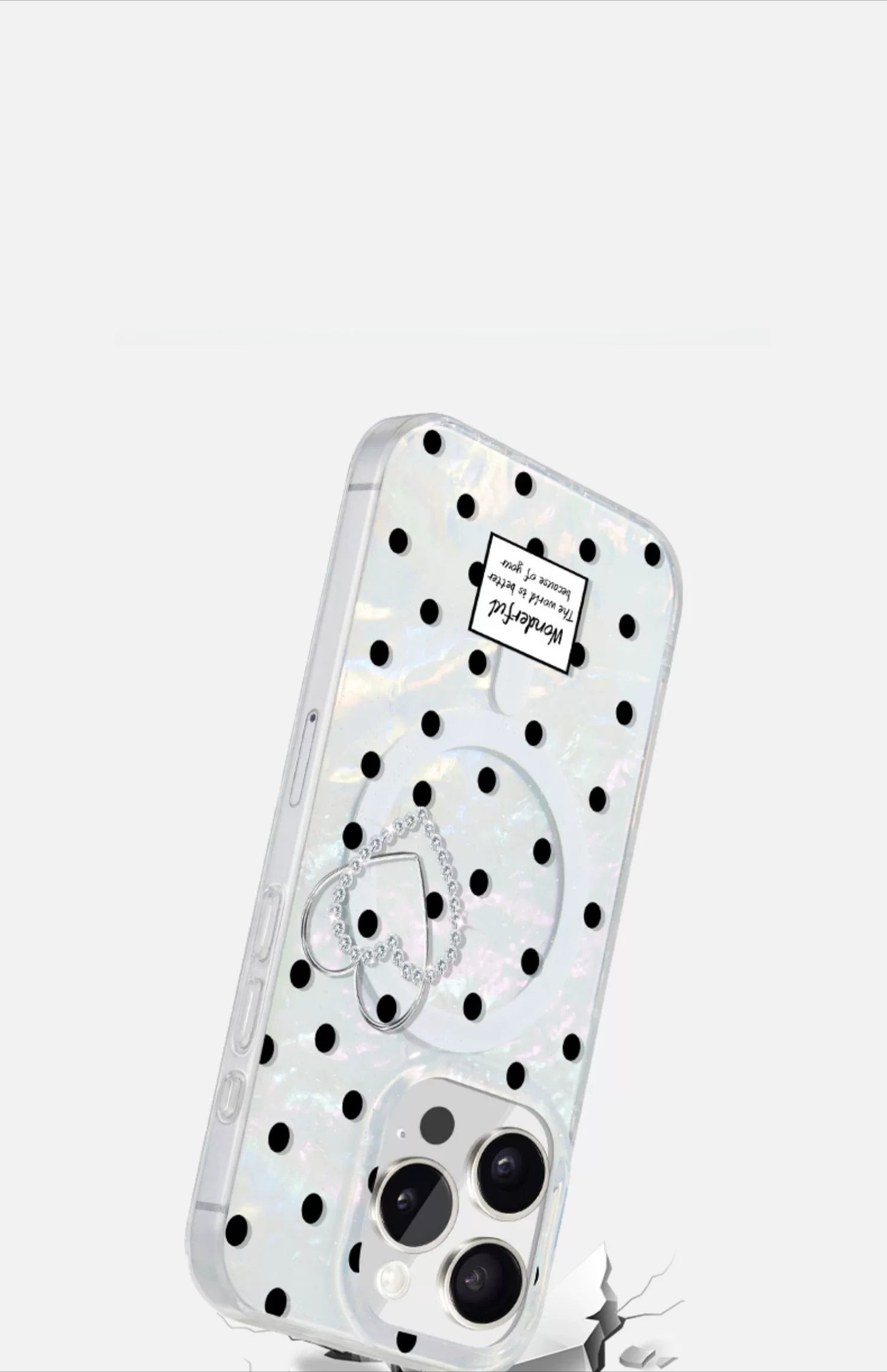 iCraftPro | Polka Dot & Shell Pattern Magnetic Case with Lanyard for iPhone 17 Pro Max, Fashion & Cute, Fits iPhone 16/15/14/13