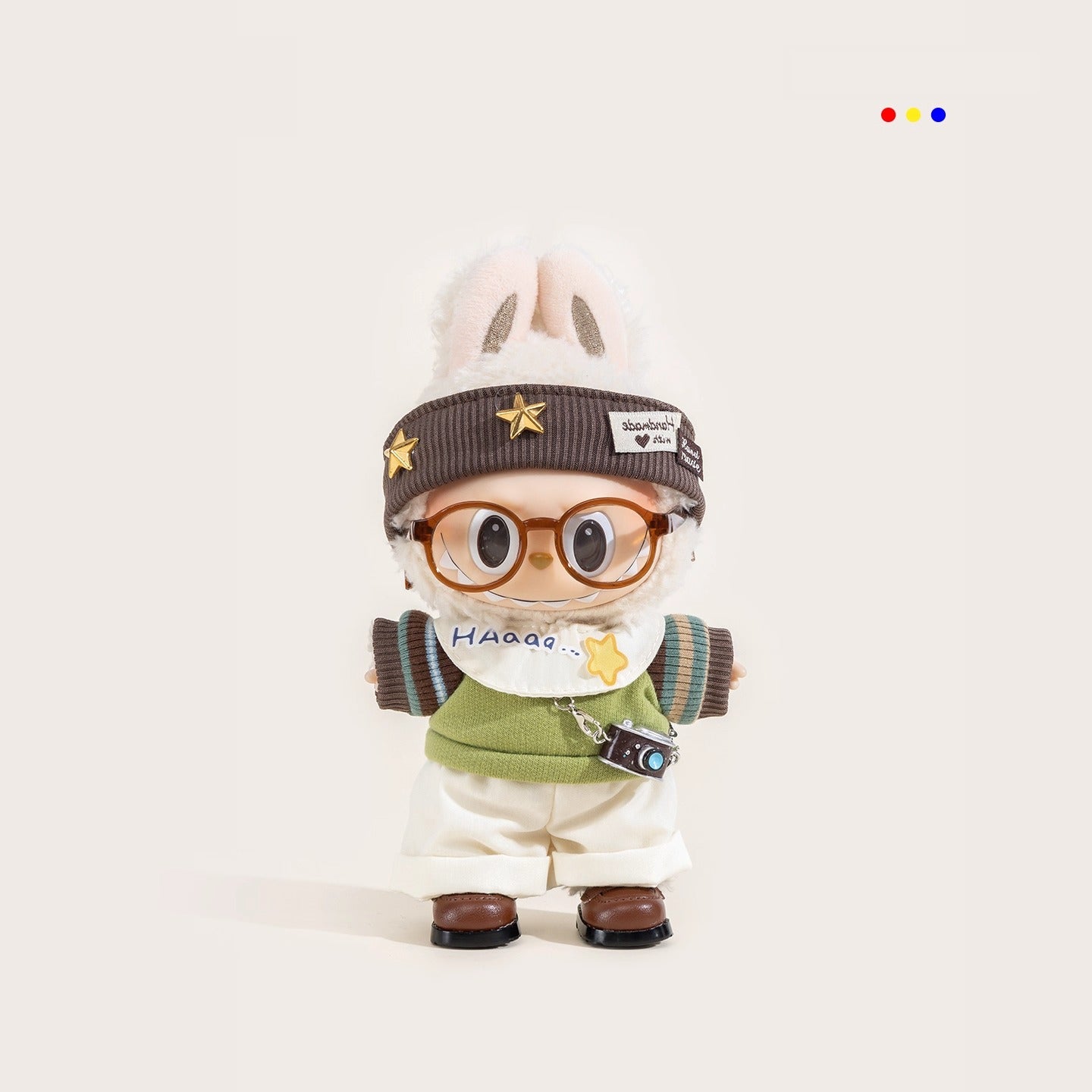 iCraftPro | Contrasting Color Retro Suit Rabub Labubu Doll Clothes