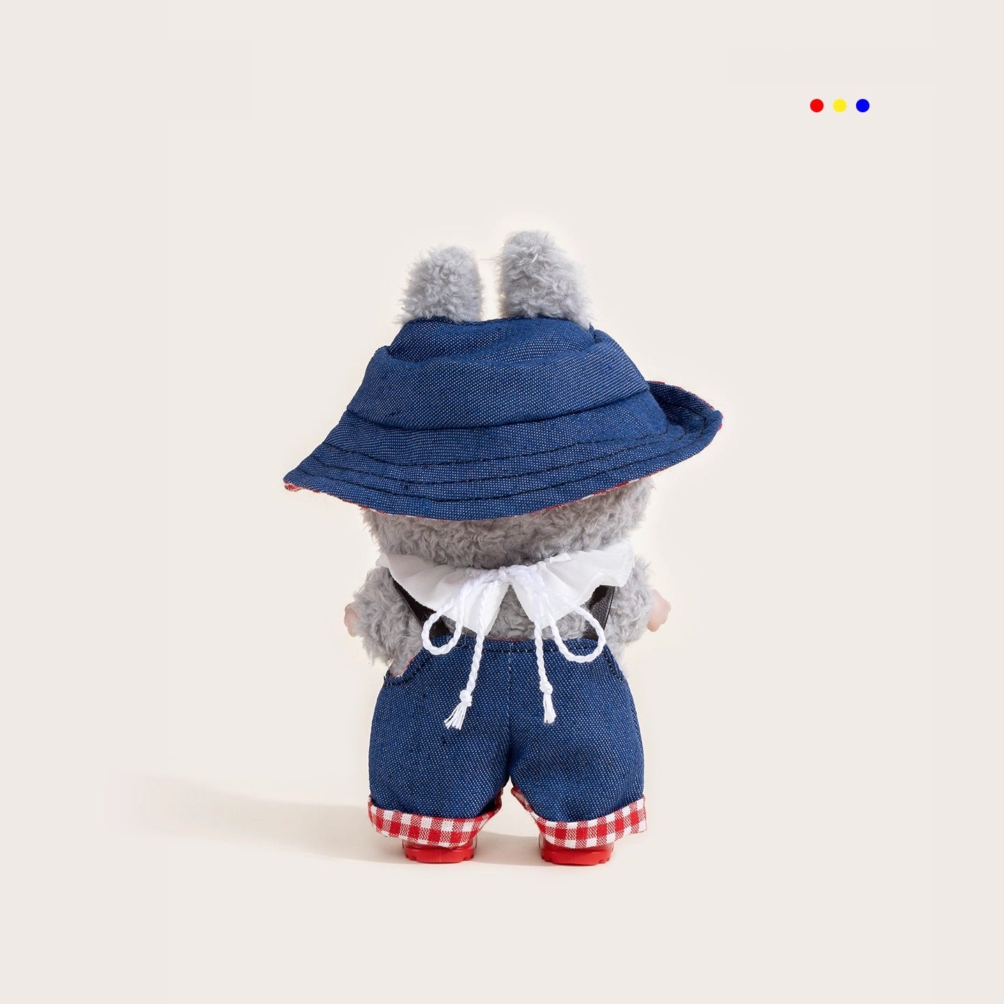 iCraftPro | Asymmetrical Red Plaid Overalls Labubu Handmade 4pcs Clothes