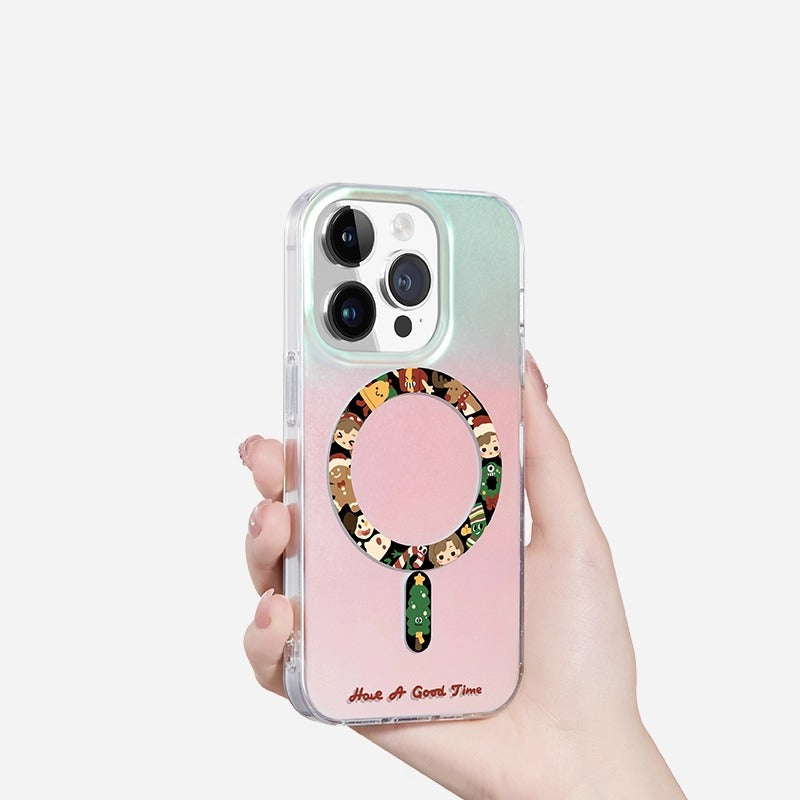 iCraftPro | Original Christmas Cartoon Case for iPhone 12 to 17 Pro Max. Magsafe, Matte Holographic, Premium & Protective.