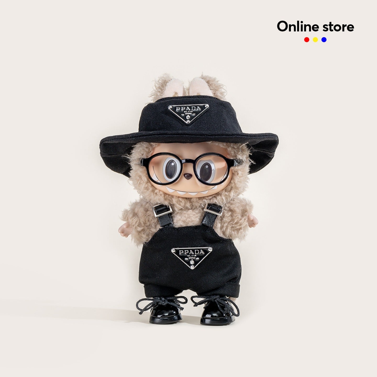 iCraftPro | 17cm Labubu Denim Overalls Outfit Vinyl Blind Box Hanging Doll Clothes Decor