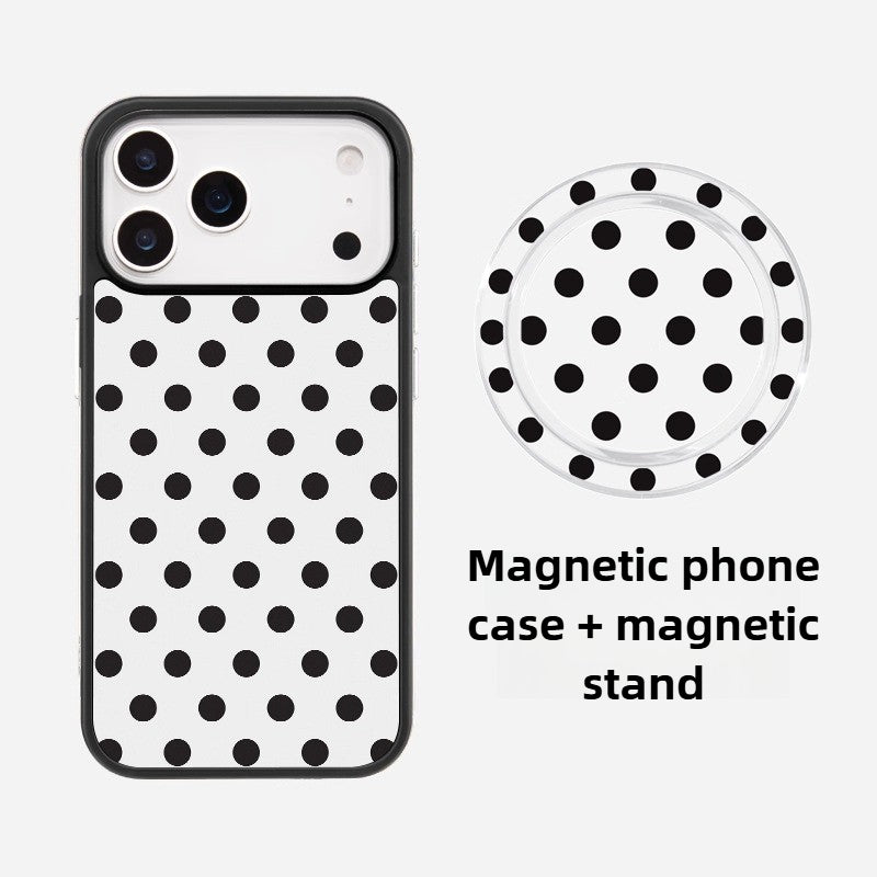 iCraftPro | Matte Magnetic Case with Polka Dot Pattern for iPhone 12/13/14/15/16 Pro/17 Pro Max