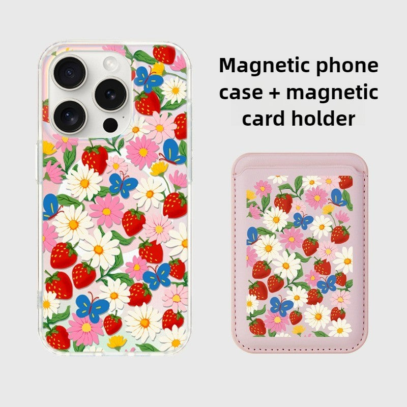 iCraftPro | Magnetic Holographic Case with Lanyard for iPhone 17 Pro Max, Fresh Style, Fits iPhone 16/15/14/13/12 Pro