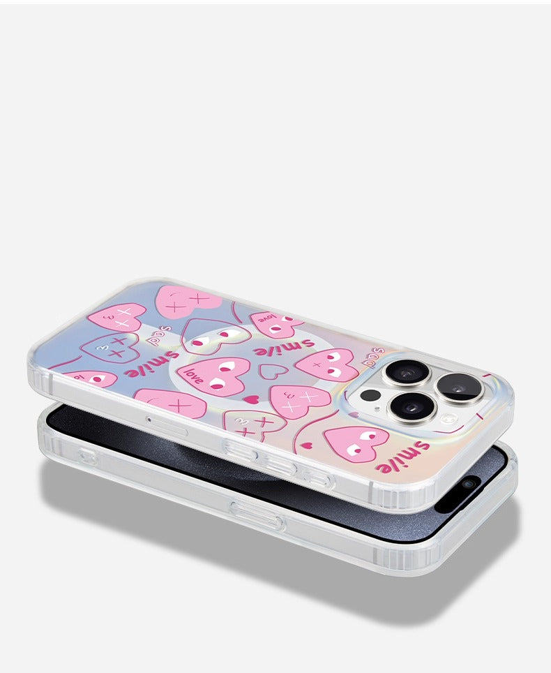 iCraftPro | MagSafe Case with Holographic Gradient & Heart Design for iPhone 12-17 Pro Max