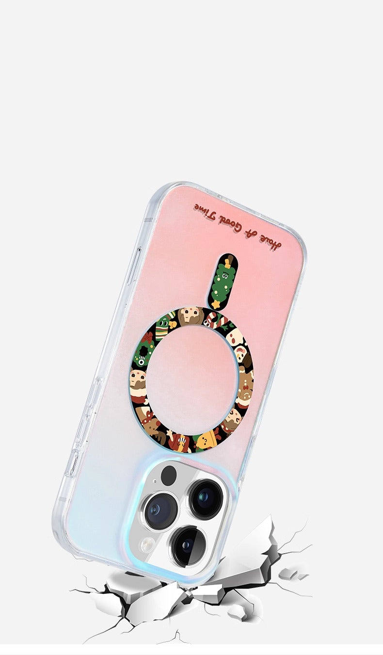 iCraftPro | Original Christmas Cartoon Case for iPhone 12 to 17 Pro Max. Magsafe, Matte Holographic, Premium & Protective.