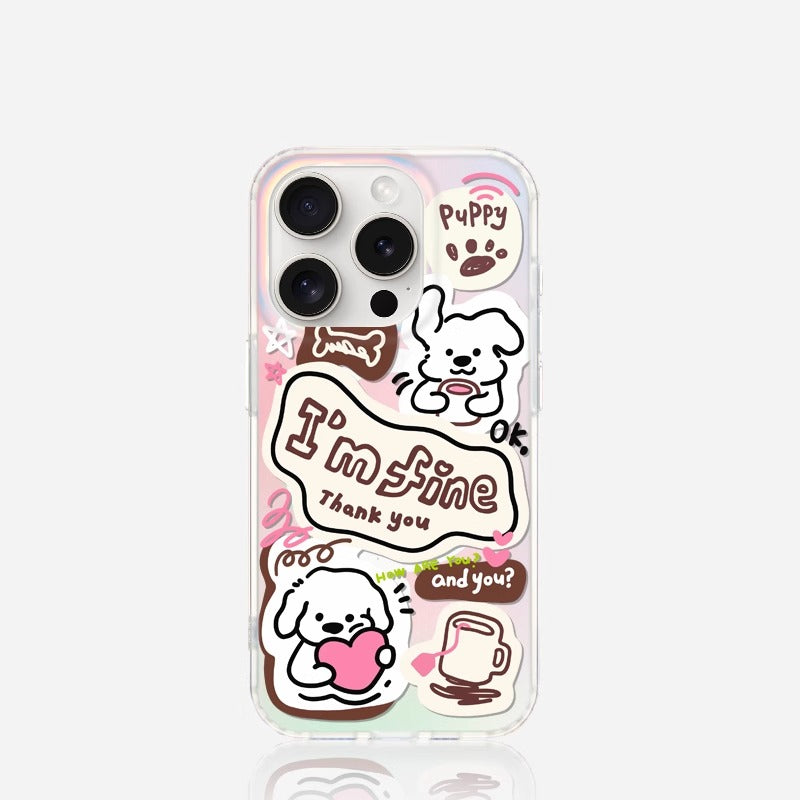 iCraftPro | Magnetic Case for iPhone 12-17 Pro Max | Cute Cartoon Puppy Design with Laser Art, Unique & Stylish