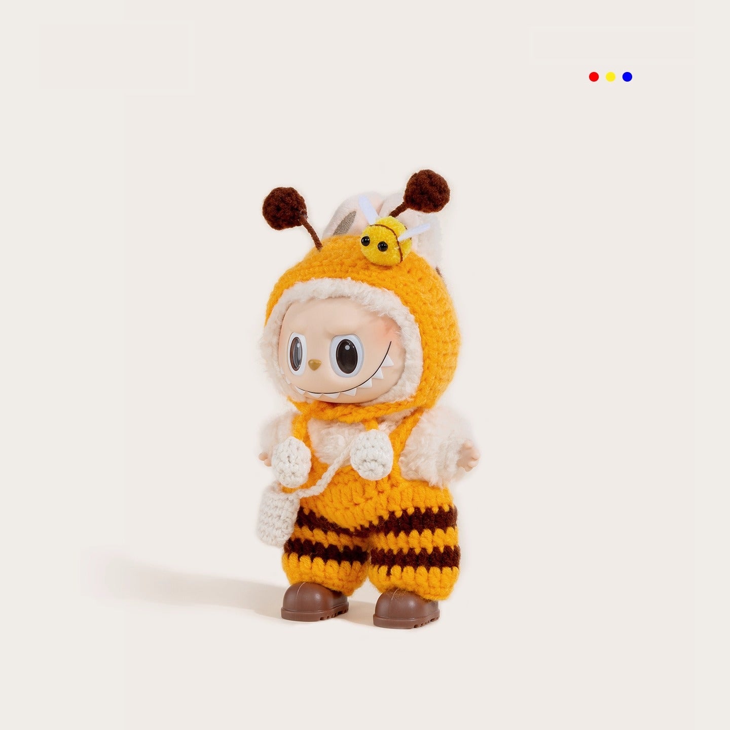 iCraftPro | Cute Crochet Bee Labubu Doll Handmade 5pcs Clothes