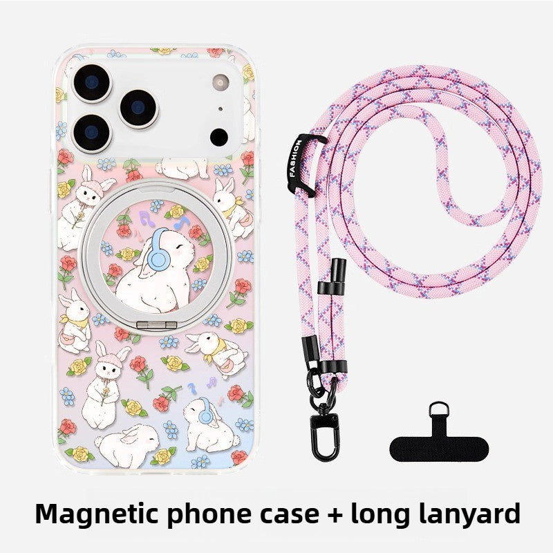iCraftPro | Magnetic Case with Stand for iPhone 12-17 Pro Max, MagSafe Compatible Holographic Gradient Design, Creative and Cute Aesthetic.