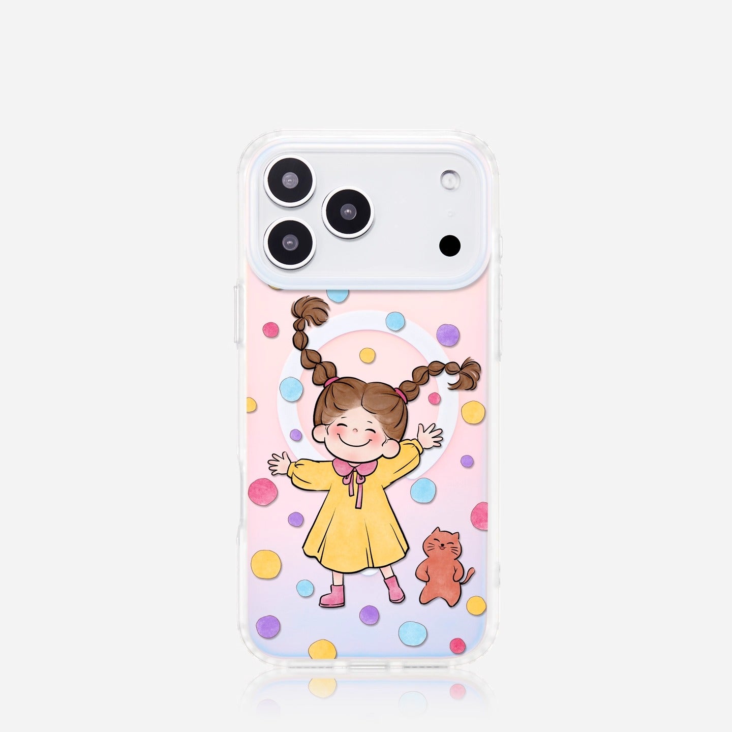iCraftPro | Polka Dot & Holographic Case for iPhone 17/16/15/14/13/12 Pro Max, Fashion Magnetic Case with Lanyard, Cute Girls Aesthetic Cover
