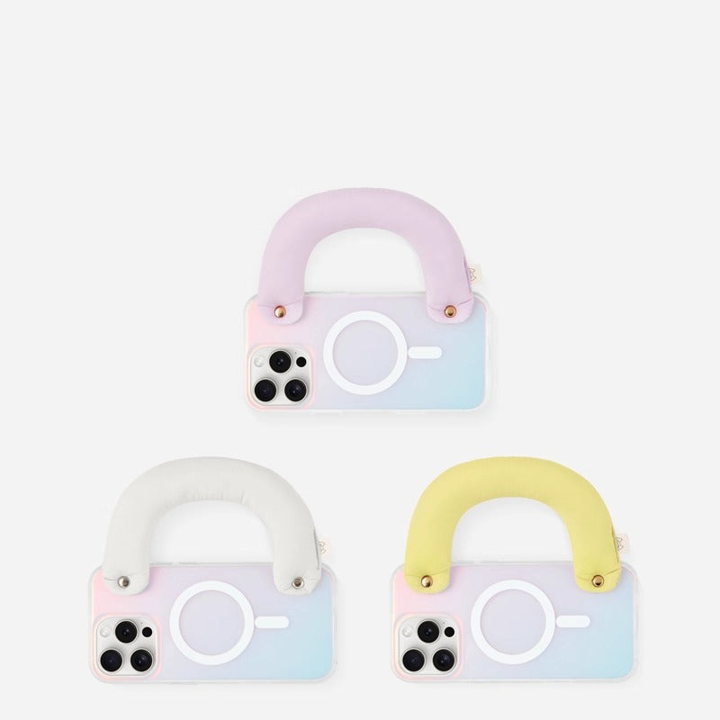 iCraftPro | Magnetic Case with Detachable Wrist Lanyard & Holographic Gradient, Fashionable Summer Design for iPhone 13/14/15/16 Pro Max