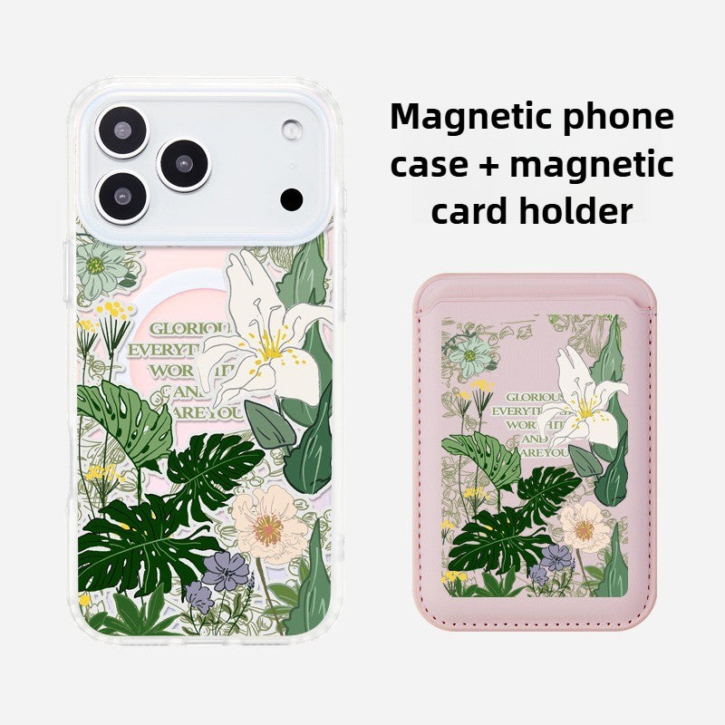 iCraftPro | Aesthetic Floral Case - MagSafe & Lanyard for iPhone 17ProMax 15Pro 14 13