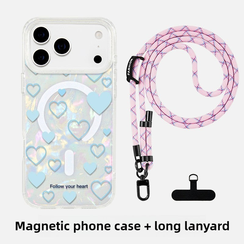 iCraftPro | Shell & Heart MagSafe Case with Strap for iPhone 12-17 Pro Max