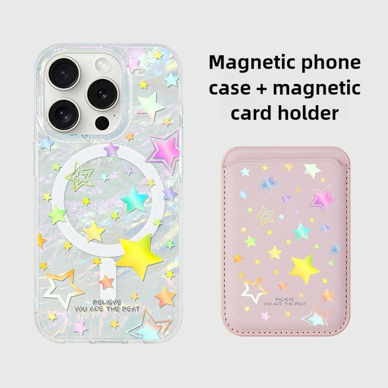 iCraftPro | Star & Shell Pattern Magnetic Case for iPhone 17 Pro Max, Artistic Design, Also Fits iPhone 16/15/14/13 Pro