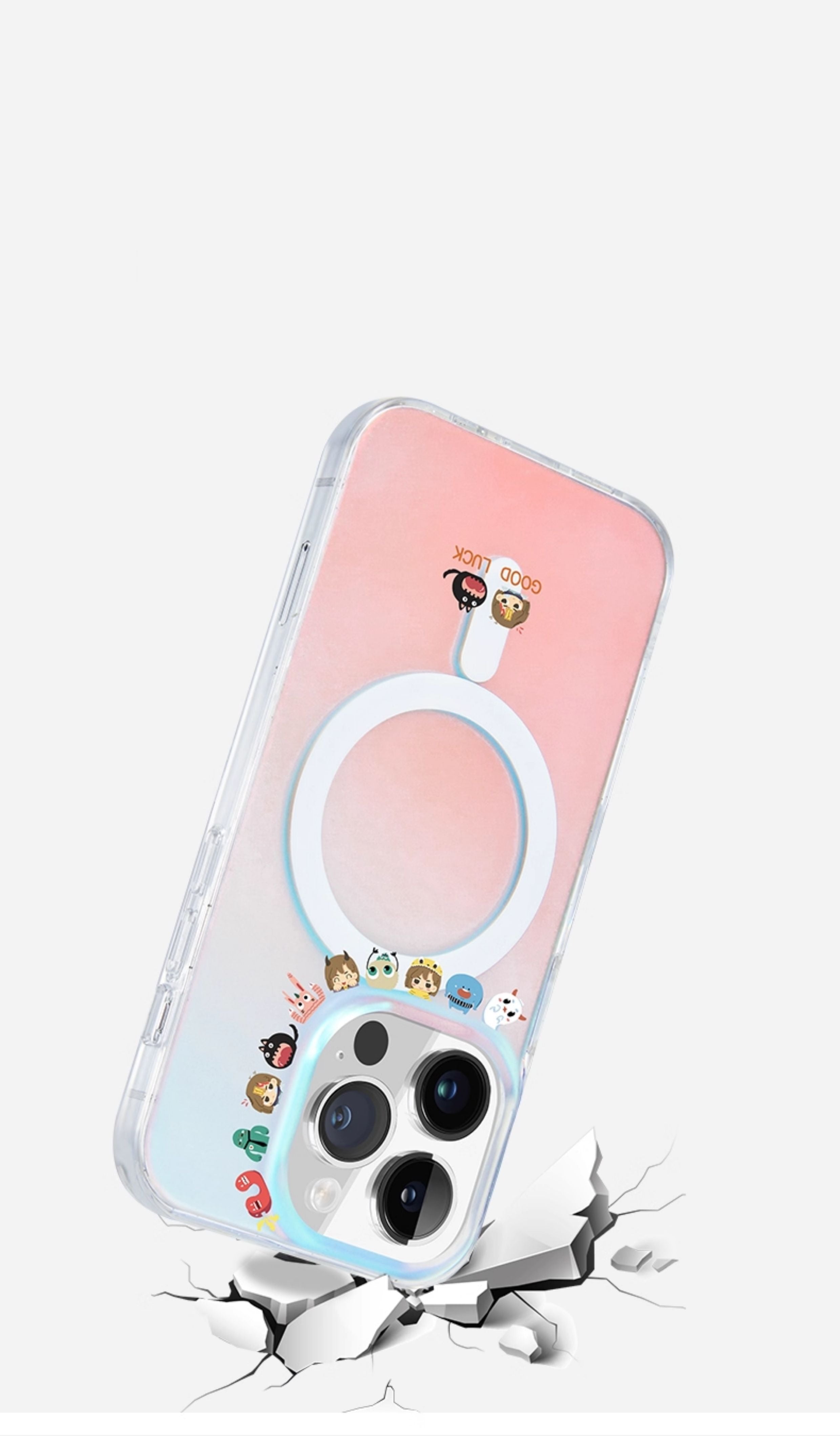 iCraftPro | Matte Holographic MagSafe Case - Christmas Cute Cartoon for Apple 16ProMax 15Pro 14 13 12