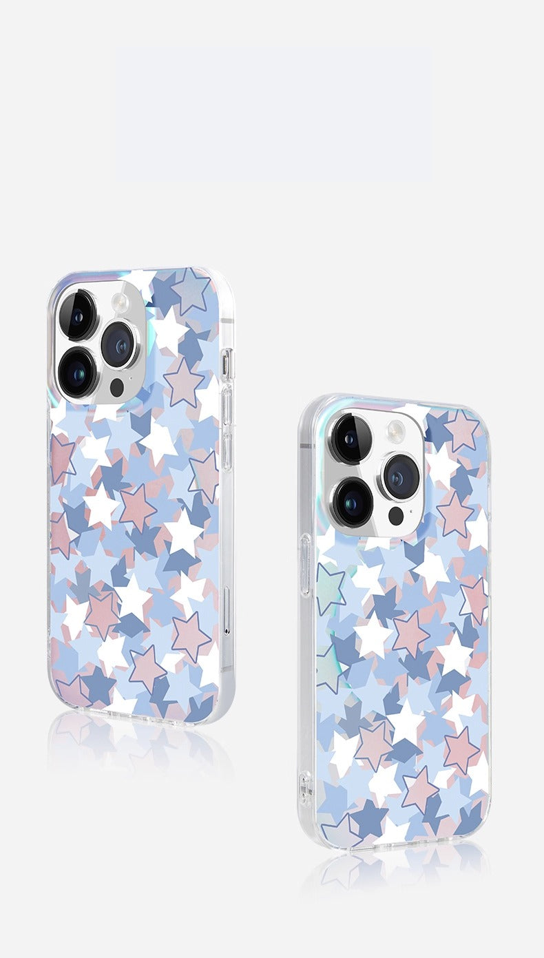 iCraftPro | Matte Holographic Gradient Case for iPhone 12-17 Pro Max with MagSafe, Featuring a Unique Star Design, Aesthetic, Creative, and Drop-Proof.