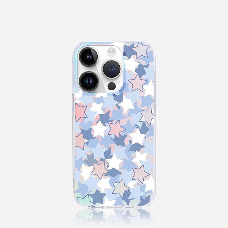iCraftPro | Matte Holographic Gradient Case for iPhone 12-17 Pro Max with MagSafe, Featuring a Unique Star Design, Aesthetic, Creative, and Drop-Proof.