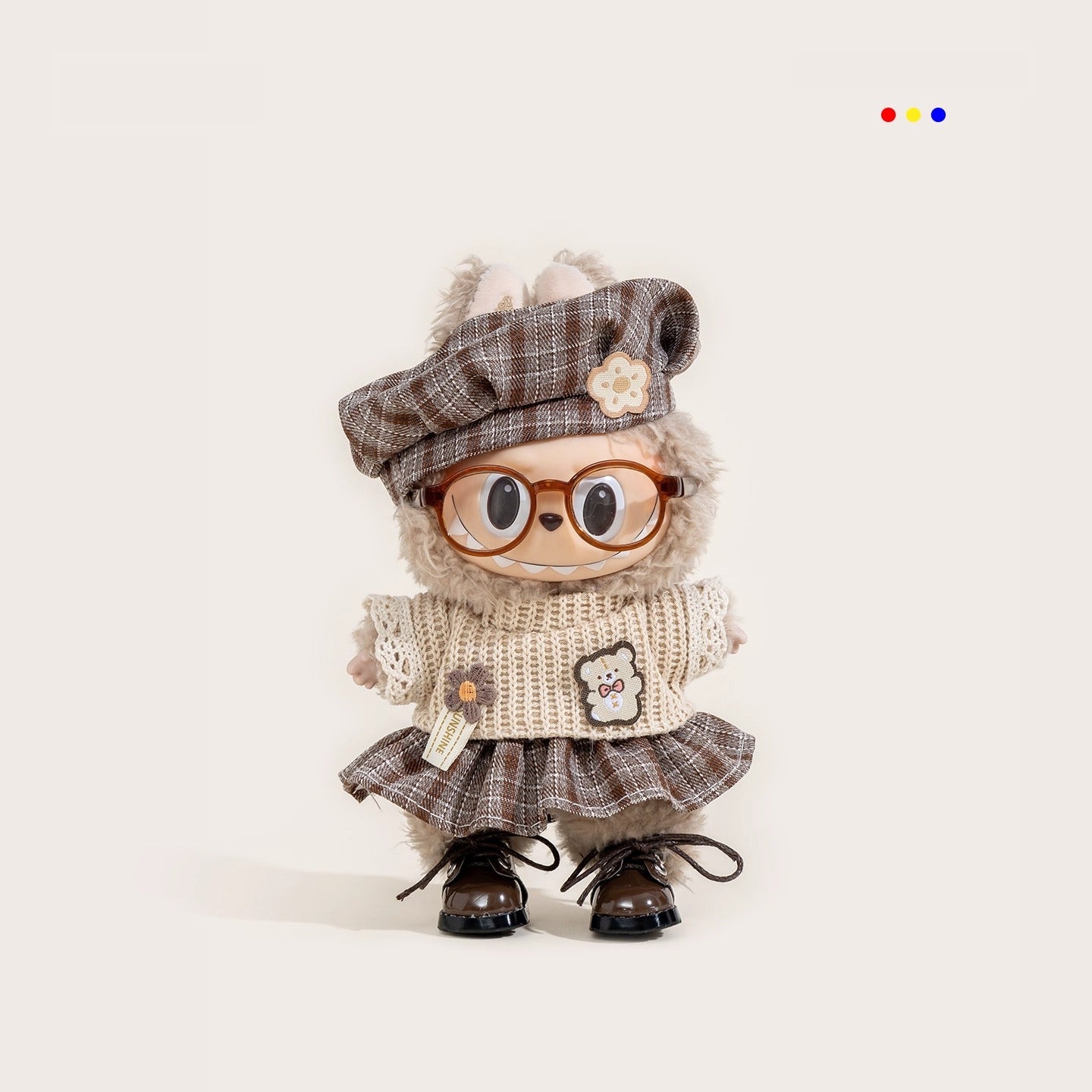 iCraftPro | Delicate Brown Pleated Skirt Labubu Handmade Clothes