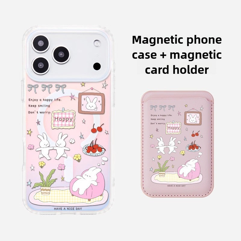 iCraftPro | Aesthetic Bunny Case with Strap for iPhone 12-17 Pro Max