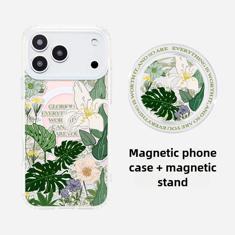 iCraftPro | Aesthetic Floral Case - MagSafe & Lanyard for iPhone 17ProMax 15Pro 14 13