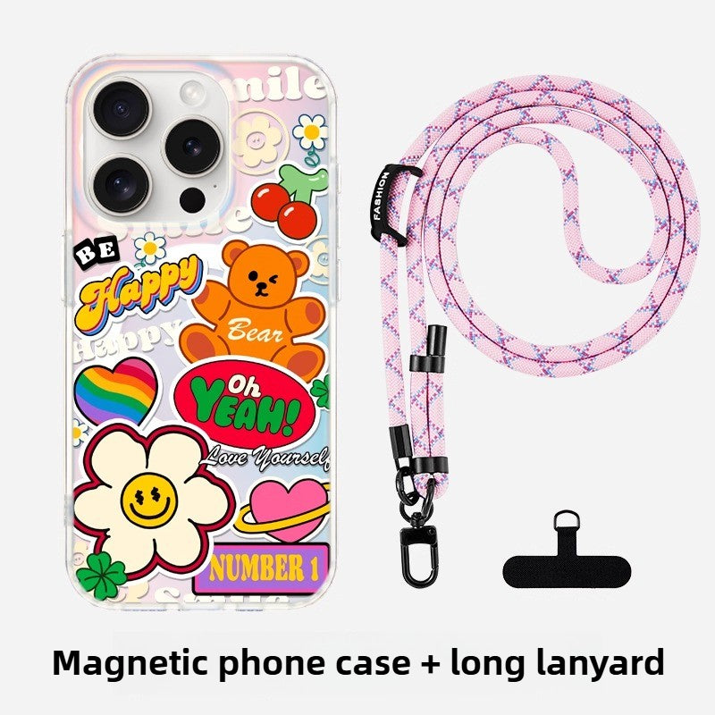 iCraftPro | Fresh Creative Sunflower Case, Magnetic with Strap for iPhone 12 to 17 Pro Max