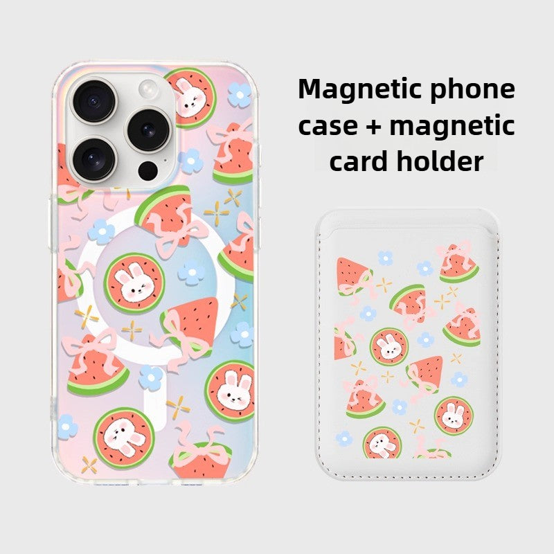 iCraftPro | Applicable to Apple 17promax mobile phone case new iphone16pro women's 15 magnetic attraction gradual change laser magsafe advanced sense 14 cartoon watermelon 13 creative ip12 fashion