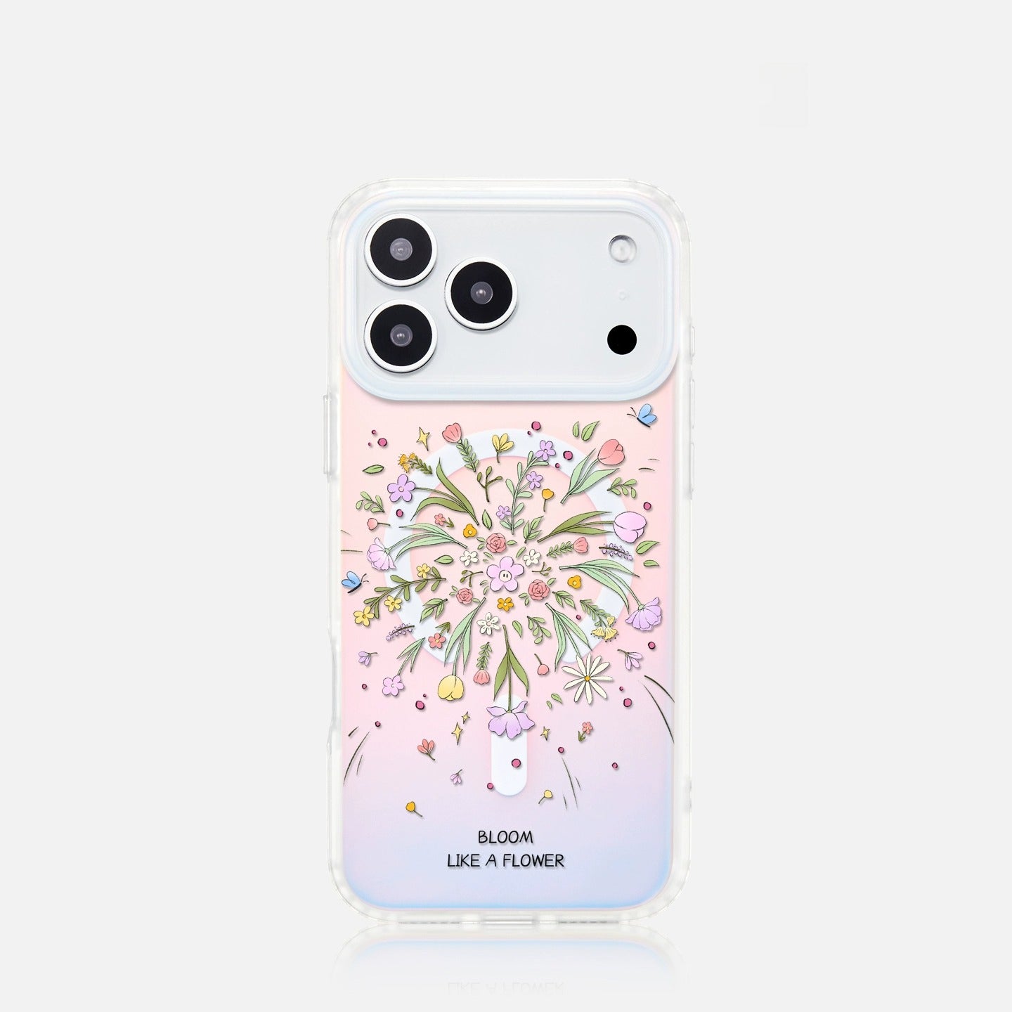 iCraftPro | Floral Holographic Case with Lanyard for iPhone 17 Pro Max, MagSafe Compatible