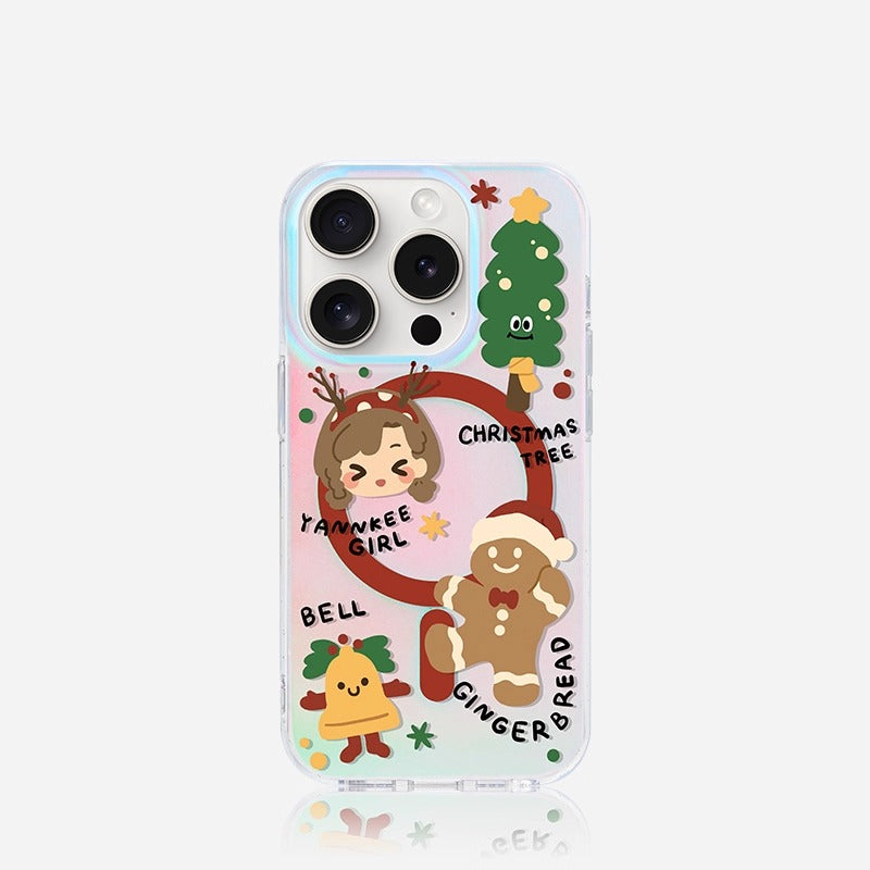 iCraftPro | Original Christmas Cartoon Case for iPhone 12 to 17 Pro Max. Magsafe, Matte Holographic, Premium & Protective.