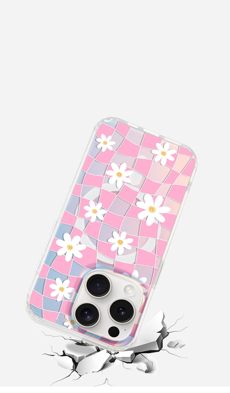 iCraftPro | Applicable to Apple 17promax mobile phone case, new iphone16pro female 15 magnetic laser magsafe high-end sense 14 gradient niche 13 creative fresh flower ip12 protective case