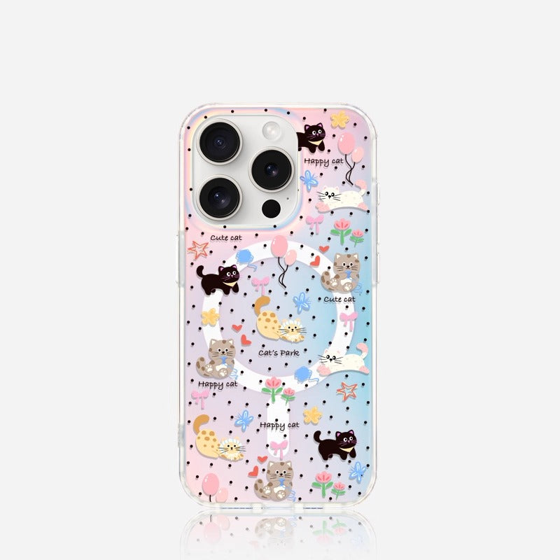iCraftPro | Aesthetic Case for iPhone 12-17 Pro Max, Trendy Holographic Gradient with Strap, Creative & Cute Animal Themed Cover.