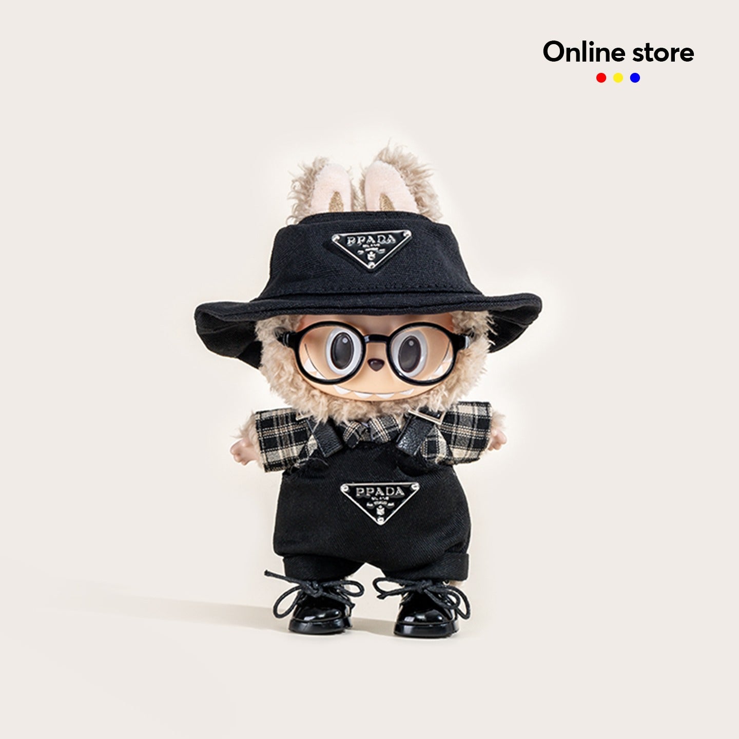 iCraftPro | 17cm Labubu Denim Overalls Outfit Vinyl Blind Box Hanging Doll Clothes Decor