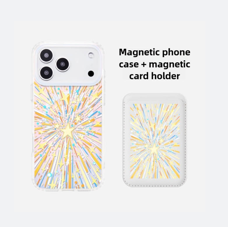 iCraftPro | Magnetic Case for IPhone with Gradient Holographic Star Design