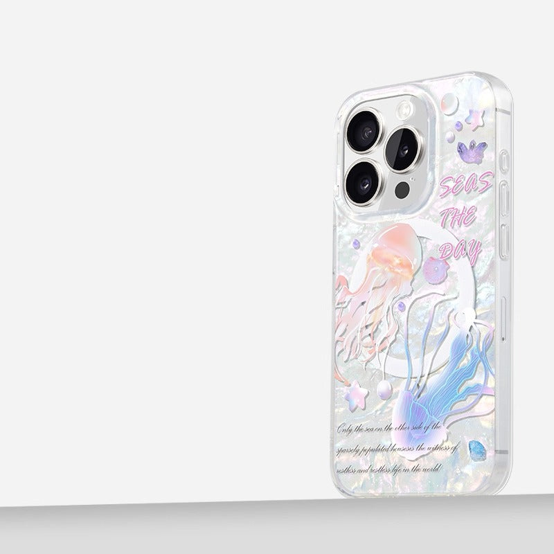 iCraftPro | Apple 17 Pro Max Case for iPhone 16/15/14/13 - Women's Dreamy Shell Pattern, MagSafe Magnetic, Minimalist Ins-style Protective Cover