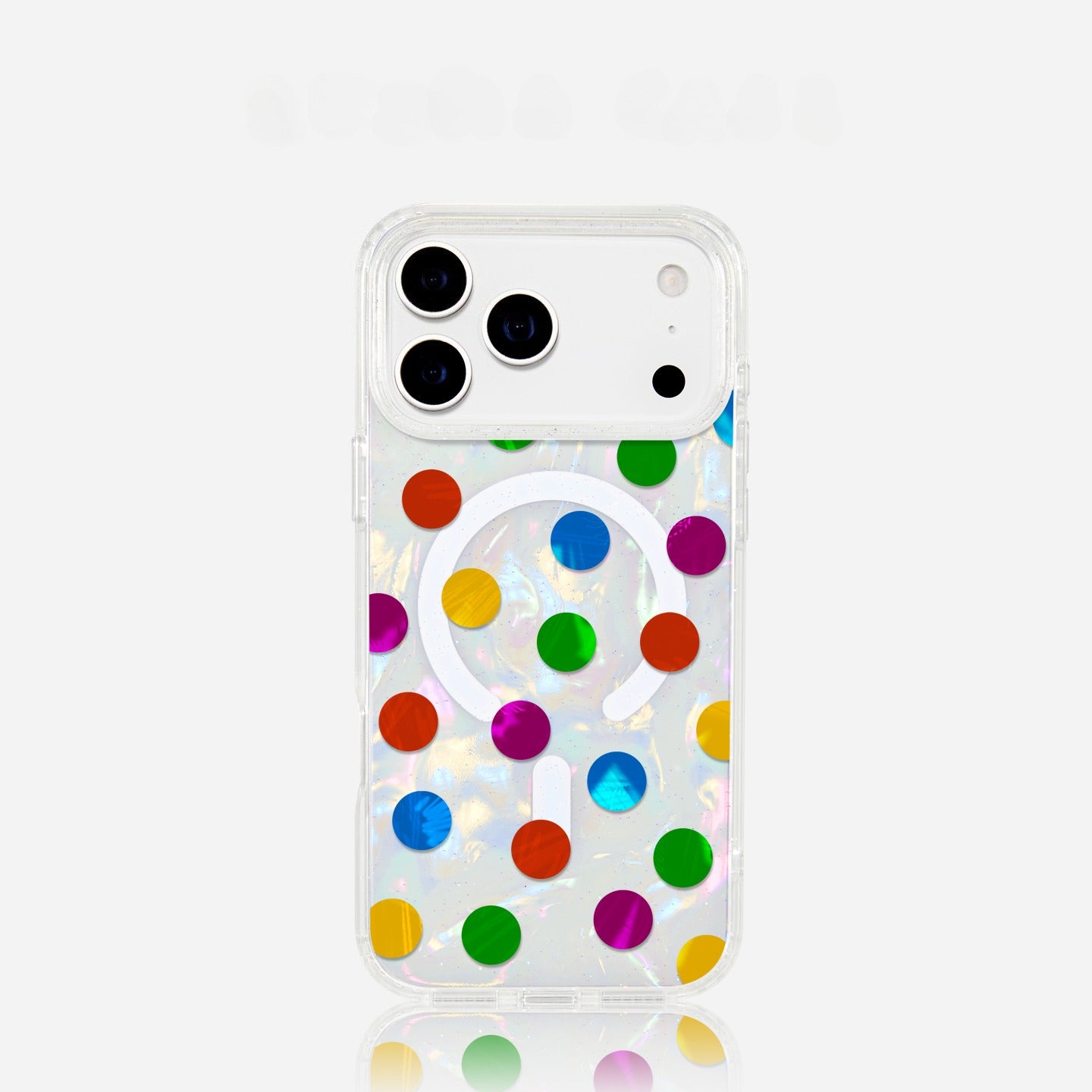 iCraftPro | Aesthetic Shell & Colorful Dots Case ✨ with MagSafe & Lanyard for Women