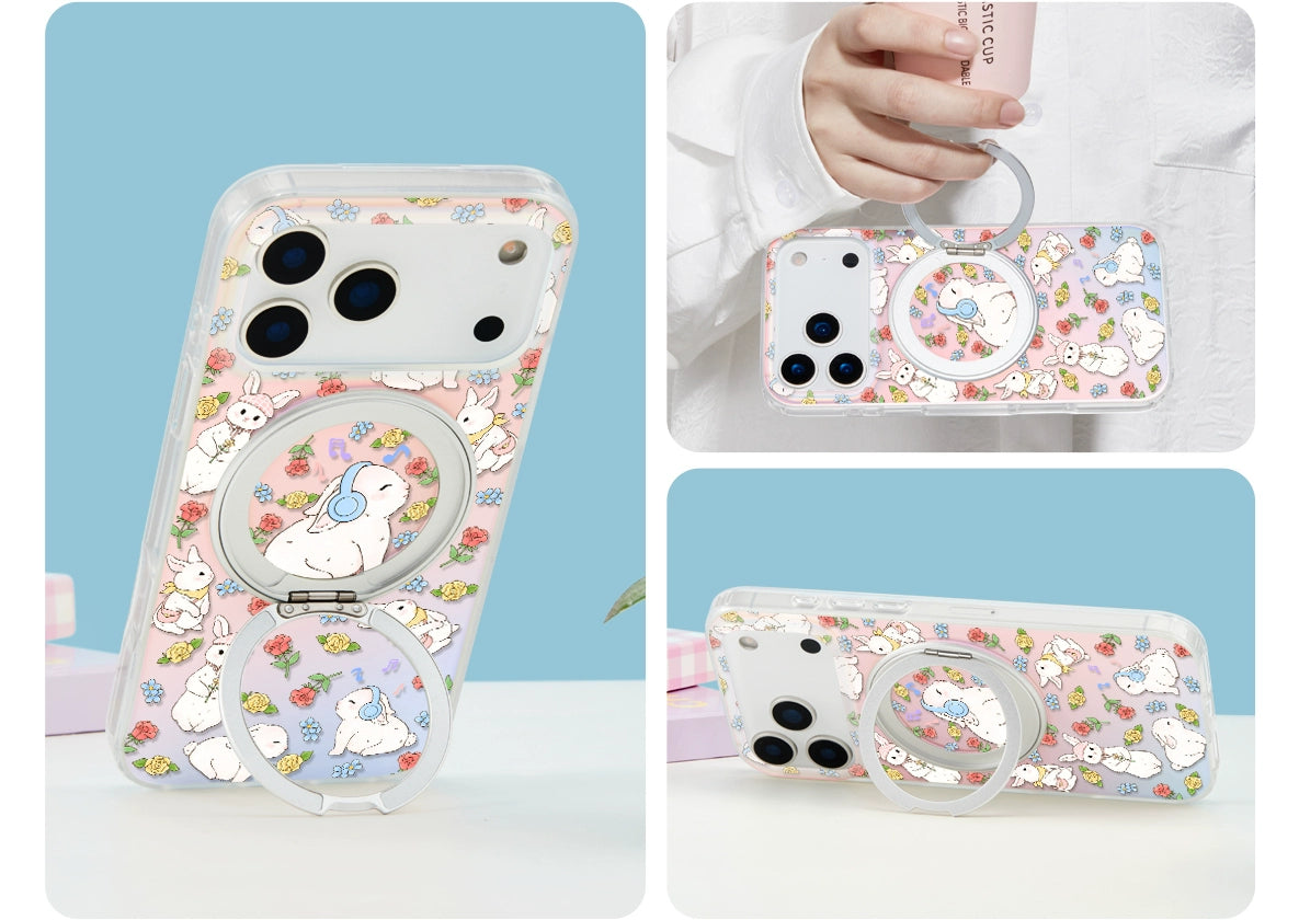 iCraftPro | Magnetic Case with Stand for iPhone 12-17 Pro Max, MagSafe Compatible Holographic Gradient Design, Creative and Cute Aesthetic.
