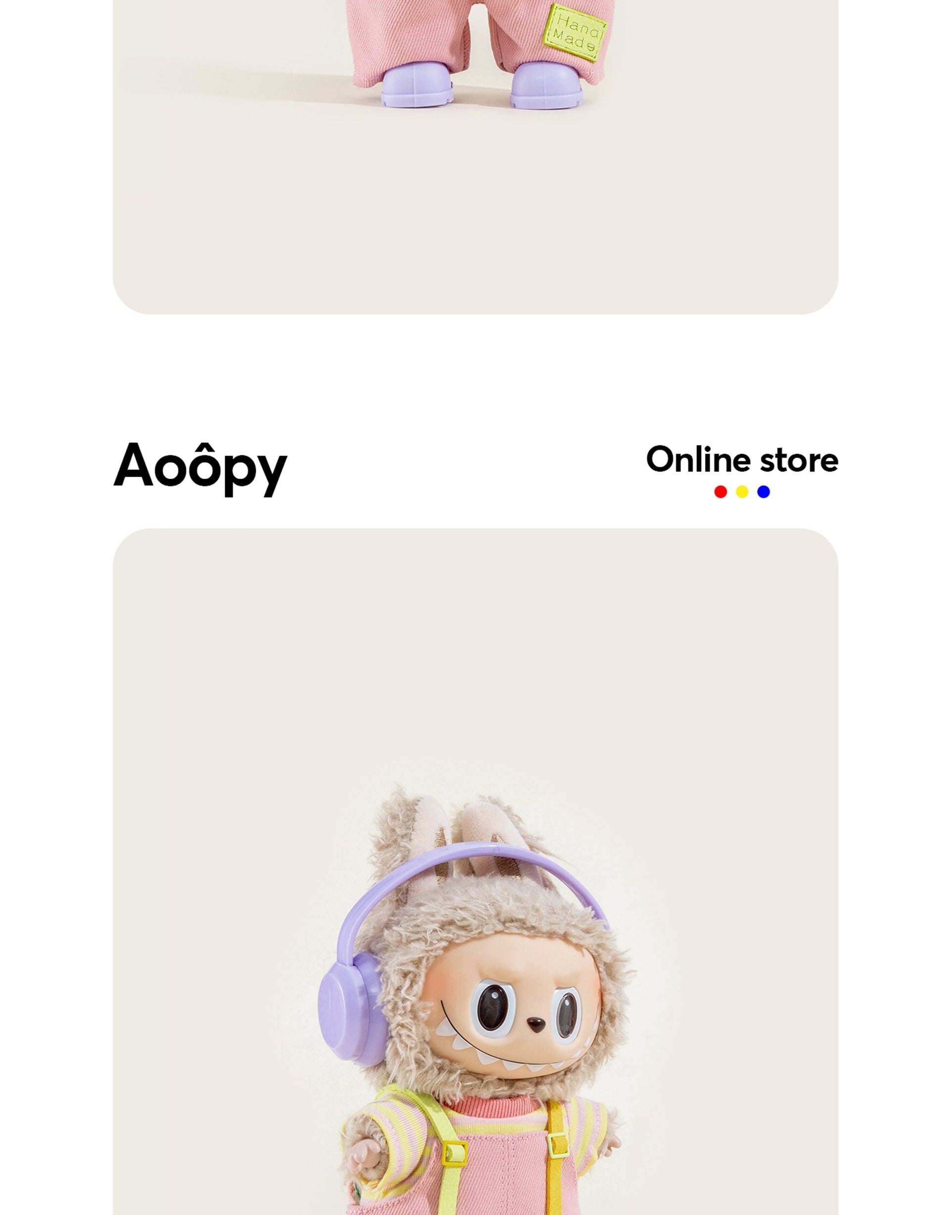 iCraftPro | Cute Dopamine Labubu Doll Handmade 4pcs Clothes