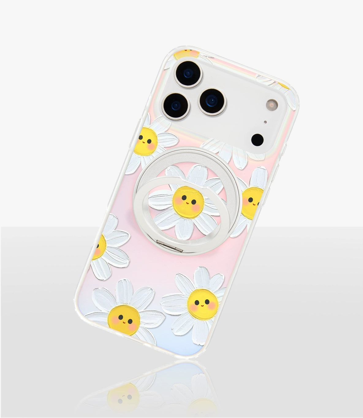 iCraftPro | Magnetic Case with Stand for iPhone 17/16/15/14/13 Pro Max - Chic Daisy Design