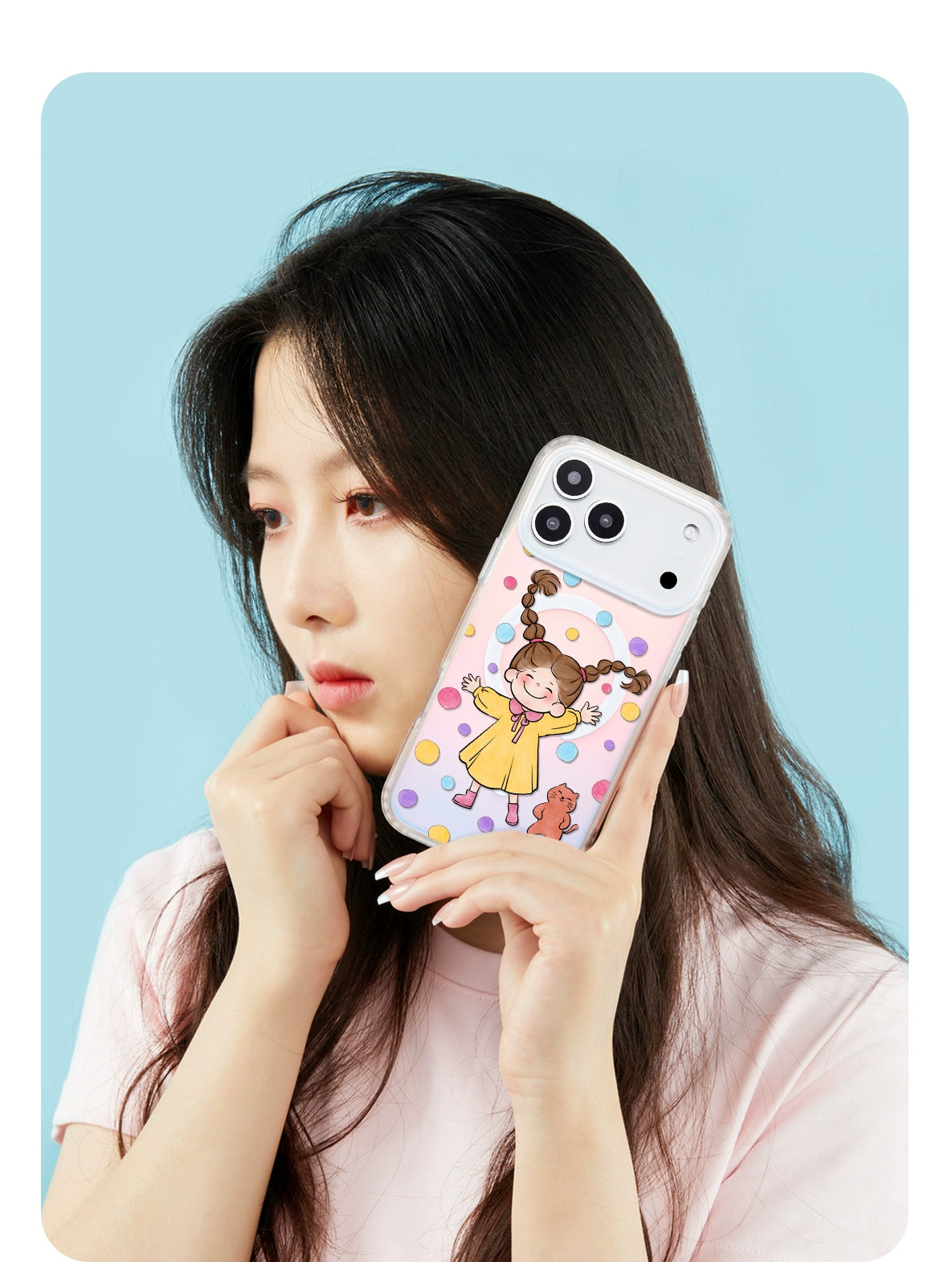 iCraftPro | Polka Dot & Holographic Case for iPhone 17/16/15/14/13/12 Pro Max, Fashion Magnetic Case with Lanyard, Cute Girls Aesthetic Cover