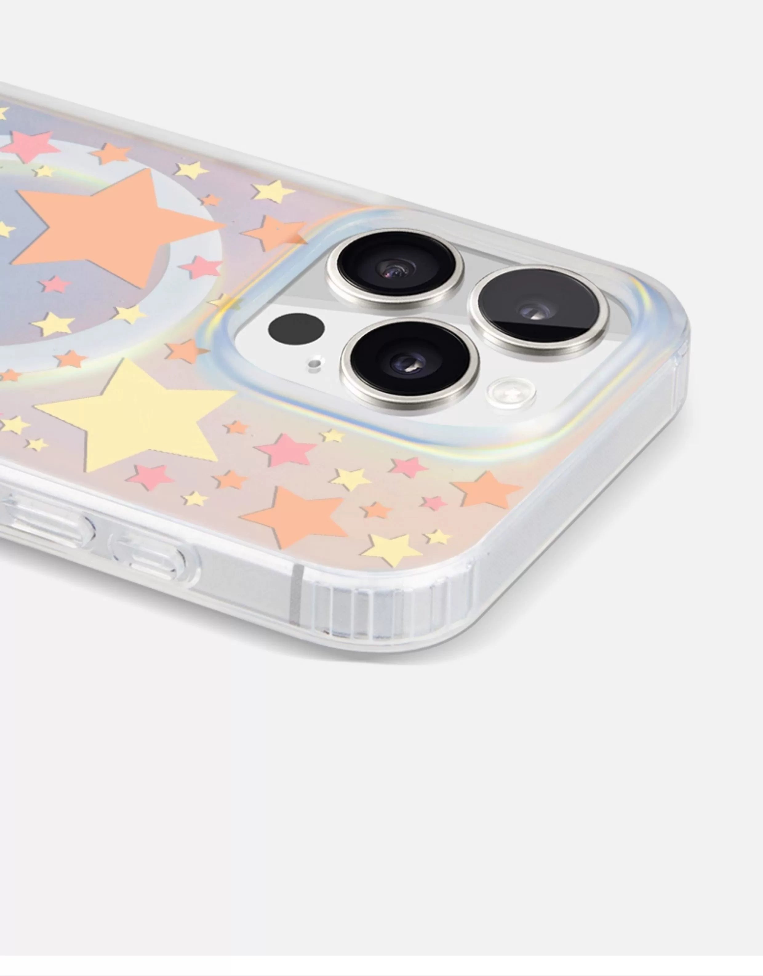 iCraftPro | Magnetic Case with Wrist Strap & Holographic Stars for iPhone 12/13/14/15/16/17 Pro (Max)