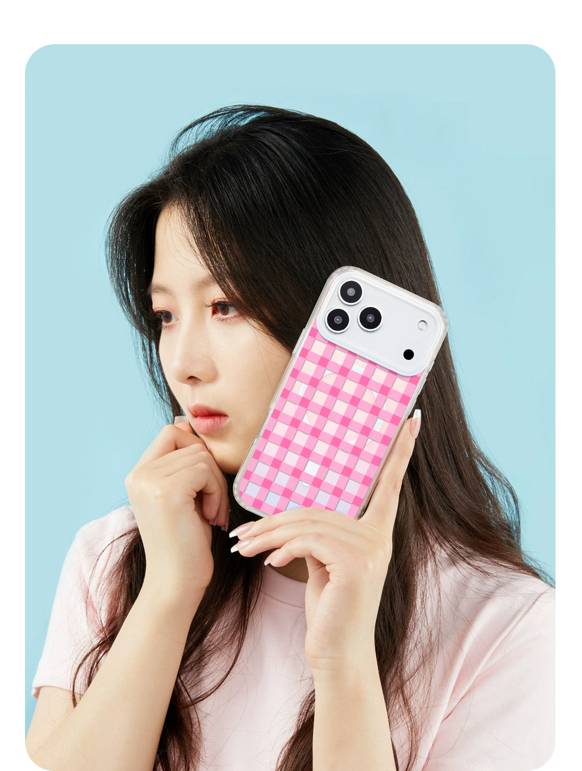 iCraftPro | Aesthetic Laser Grid Magnetic Case with Lanyard for iPhone 17 Pro Max - Trendy Pink, Also Fits iPhone 16/15/14/13/12 Pro