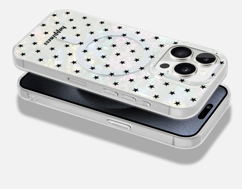 iCraftPro | Colorful Shell Pattern Star Case with MagSafe Strap for iPhone 13/14/15/16/17 Pro Max