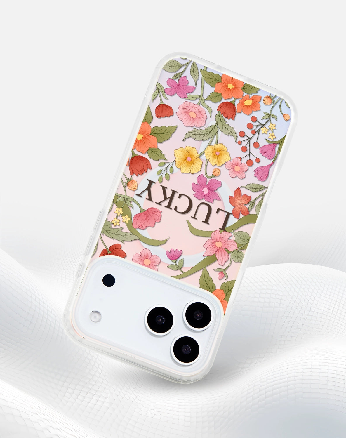 iCraftPro | Lucky Floral & Fresh Style Case. Magnetic, Holographic with Strap for iPhone 12 to 17 Pro Max. Elegant Design.